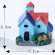 1 Pcs European-style Country Villa Mini Simulation Small House Macaroon Color Microlandscape DIY Decorative Ornaments - B