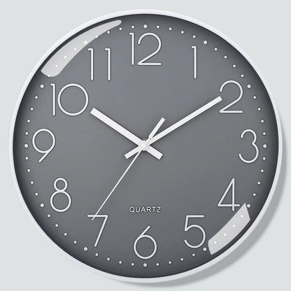 8 Inch Mute Quartz Wall Clock Cubic Digital Clock Living Room Bedroom Wall Clock Simple Digital Clock Home Decorations - Grey