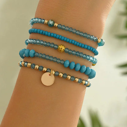 Y2K Ethnic Bohemian Beaded Bracelets Set for Women Beads Chains Stackable Wristband Girls Boho Hand Jewelry Accessoreis - 4