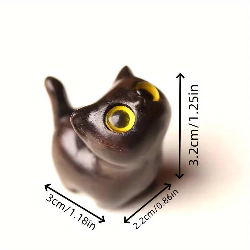 Charming Wooden Kitten Figurine - Handcrafted Cat Decor For Home, Perfect Gift Idea Cat Figurine Cat Accessories