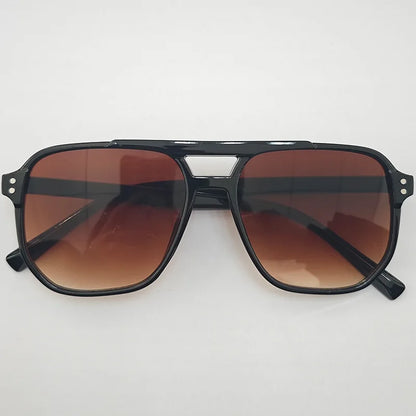 Women Men Square Sun Glasses Retro Polygon Sunglasses Female Black Vintage Fashion Ladies Sunglasses Double Beam Eyeglasses