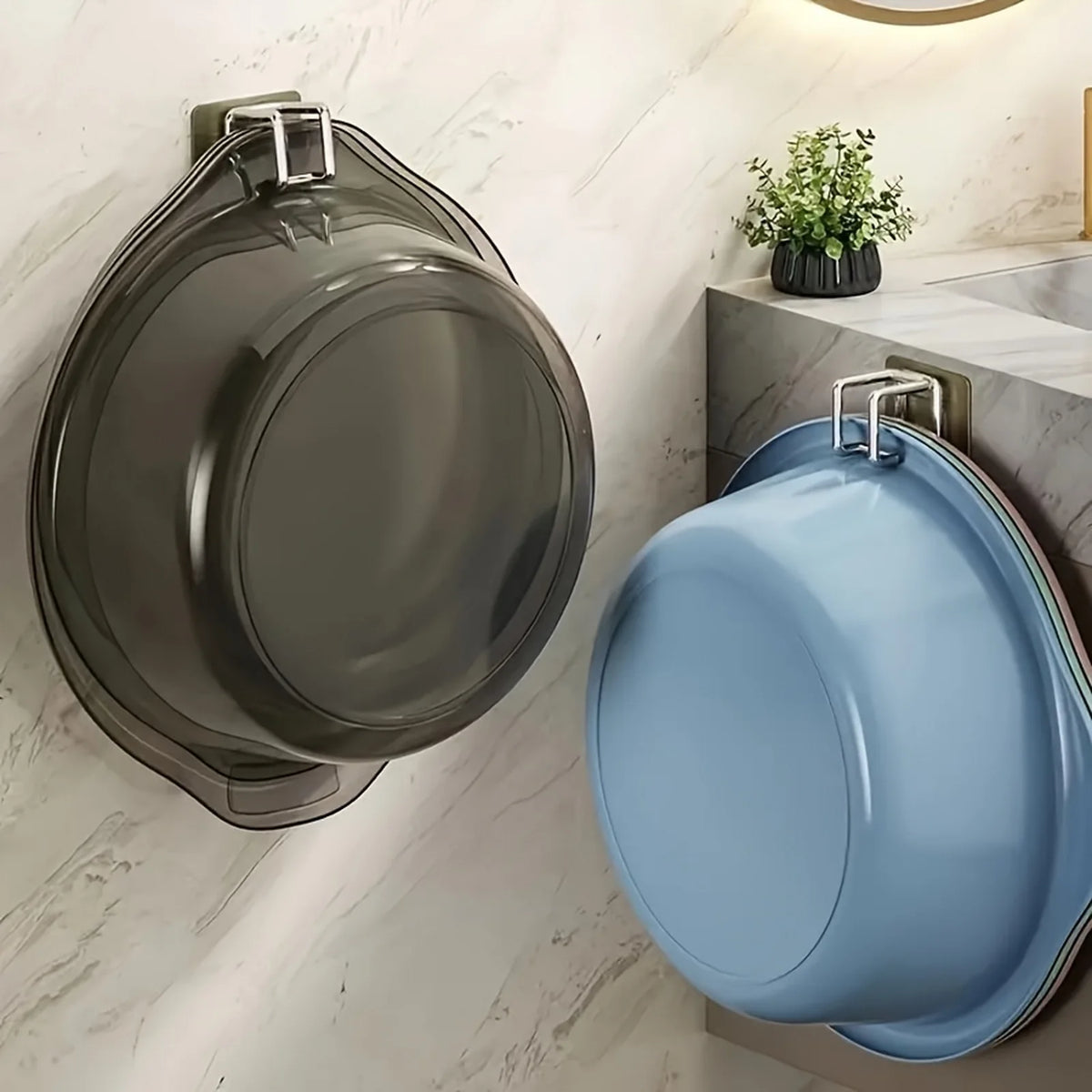 1/2/4/6Pcs Stainless Steel Washbasin Hook Multifunction Punch-free Kitchen Bathroom Rack Basin Storage Rack Towel Hanging Hol