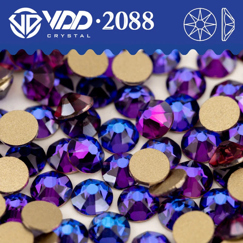 VDD SS16-SS30 High Quality AAAAA 2088 Rhinestones Crystal Flatback 8 Big 8 Small 16cut Stones For DIY Crafts Nail Art Decorat