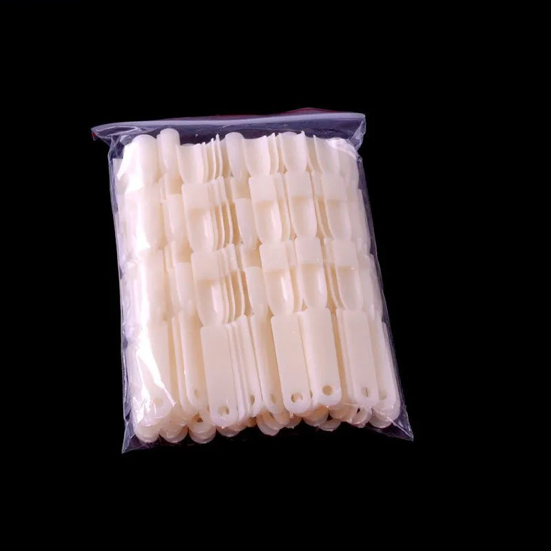 50pcs/set 150 Tips 3 Knots Nail Art Display Swatch Fan-Shaped Chart UV Gel Nail Polish Practice Color Card Palette Tool - Nat