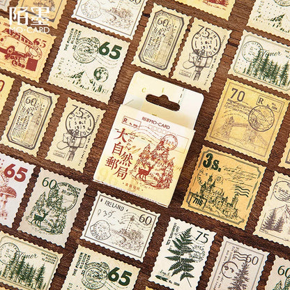 45 Pcs Vintage Plants Stamp Mini Paper Stickers for DIY Diary Scrapbooking Kawaii Stationery Seal Sticker Decoration