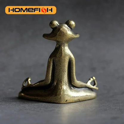 Retro Copperware Incense Socket Zen Frog Ornaments Solid Pure Copper Frog Tea Pet Incense Holder Ornaments