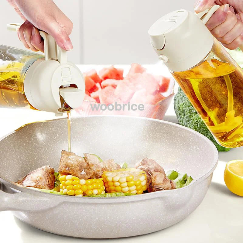 2in1 Kitchen Spray Oil Dispenser Oil Sprayer Polisher Or Only Brush Spray for Air Fryer Salad Grilling Roasting Cooking Kitch