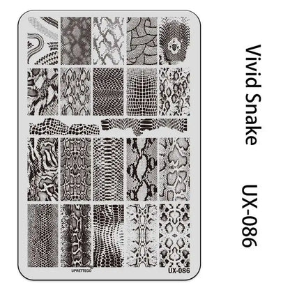 UX Serial 2 Stainless Steel Stamping Plate Template Abstract Vintage Fabric Texture Pattern Xmas Halloween Floral LaceUX52 - 