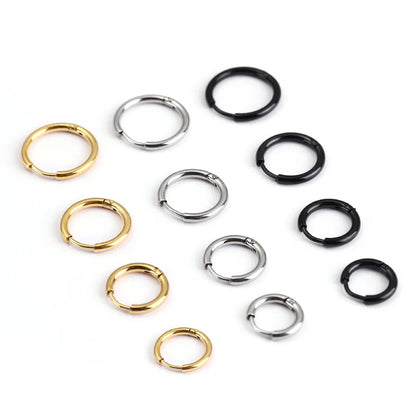 1 Pair Women/Man Stainless Steel Small Hoops Earring Piercing Ear Cartilage Tragus Simple Thin Circle Anti-allergic Ear Buckl