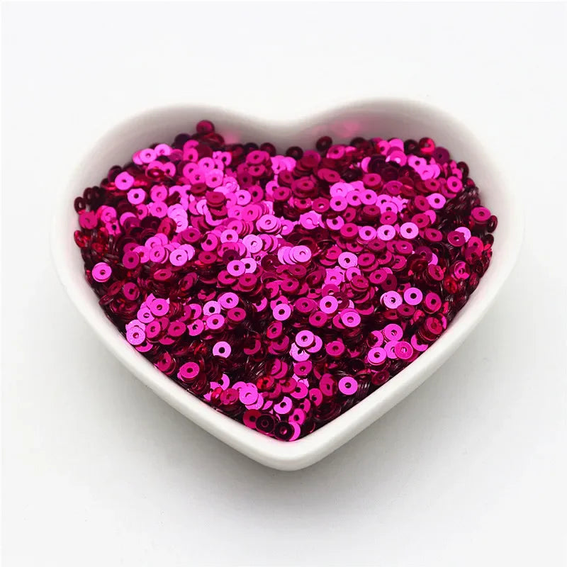 10g Solid Color Sequins Flat Round Pvc Clothing and Shoes Accessories DIY Hand-embroidered Flat Pieces 3mm 4mm 5mm 6mm