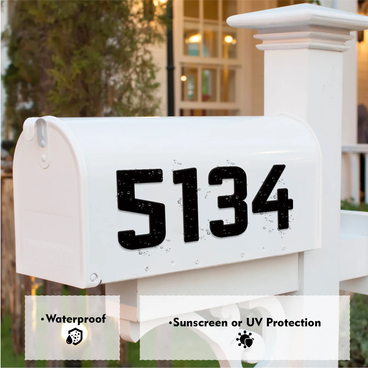 Self Adhesive House Numbers 3-12in 5mm Solid Acrylic Letters Modern Address Sign for Door Mailbox Office Hotel Apartment Deco