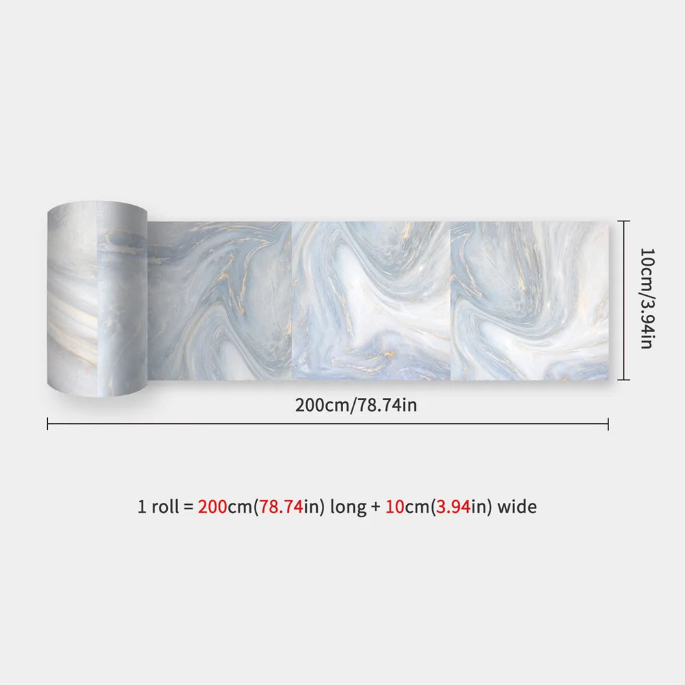 Mosaic Bathroom Waist Line Wall Stickers Waterproof Peel & Stick Art Backsplash Kitchen Office Skirting Line Decor Wallpaper 