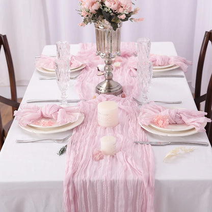 Semi-Sheer Gauze Table Runner Sage Cheesecloth Table Setting Dining Vintage Wedding Party Christmas Banquets Arches Cake Deco