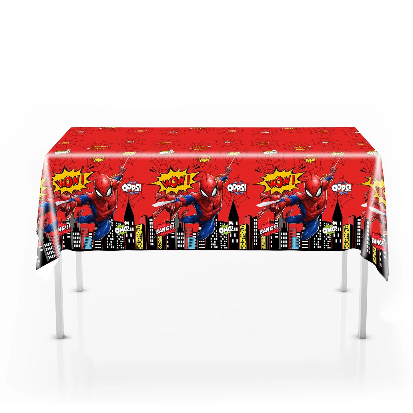 birthday party supplies, Spiderman tablecloth decorations, superhero party supplies, kids birthday party table cover, Spider-