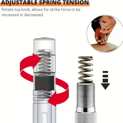 Auto Center Puncher Hole Marker Wood Metal Steel Spring Load Kerner Drill Locator Heavy Duty Punch Carpentry Automatic Hand T