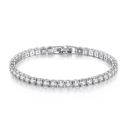 S925 Silver Platinum Plated Moissanite Bracelet Sparkling Personality Wedding Jewelry Gift Charm Bracelet For Women