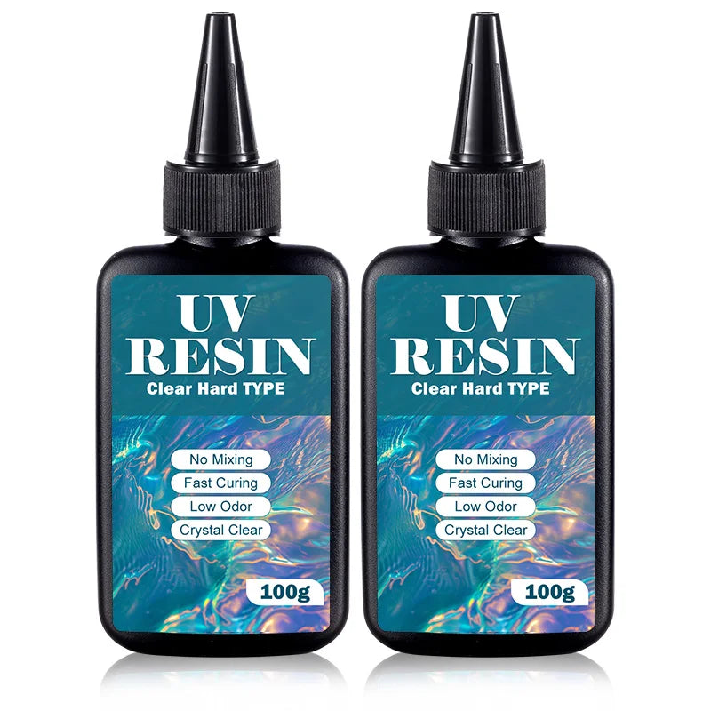 UV Resin Kit with Light Upgraded Hard Type Crystal Clear Ultraviolet Curing UV Resin for Craft DIY Jewelry Making Molds Casti