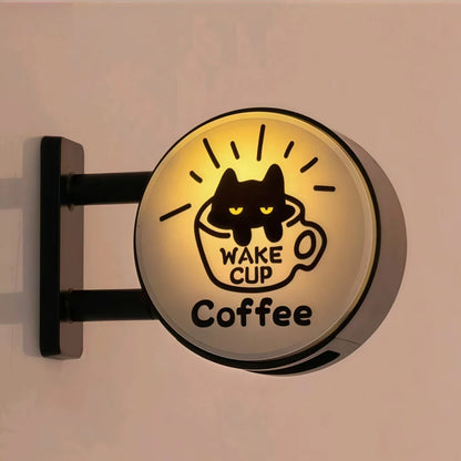 Retro Coffee Corner Refrigerator Magnet Light Fridge Magnet Magnetic Home Miniature Pegboard Coffee Shop Glowing Decoration -