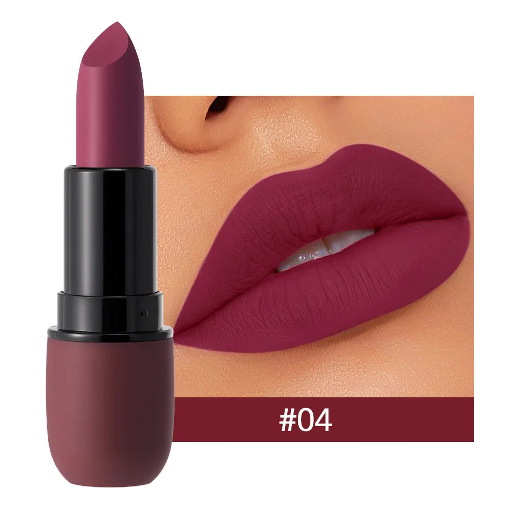 6-Color Matte Lipstick: Velvet Lip Color, Smooth, Waterproof, Long-Lasting Color Lip Makeup - Y0080-4
