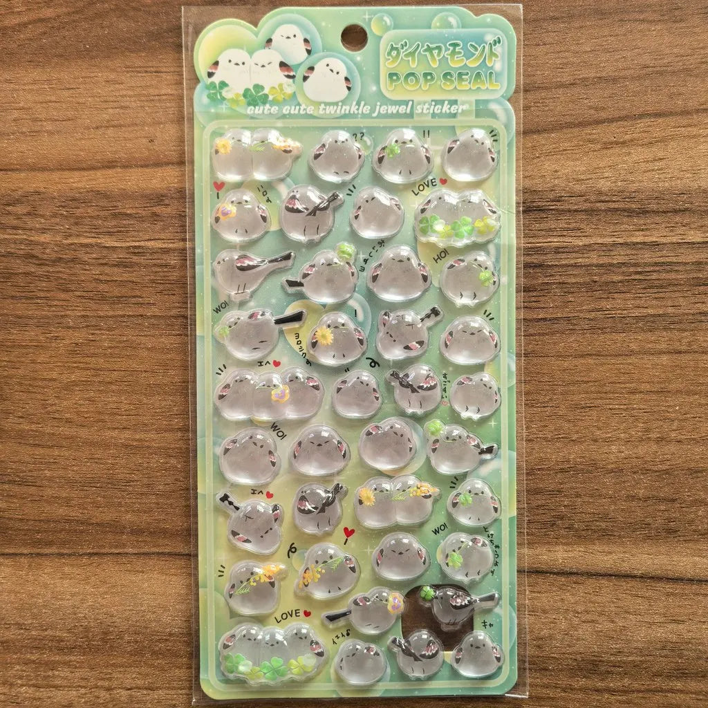 4 Pcs/Set Shiny Crystal Decorative Stickers - Cute Animal & Flower Embellishments for Journal DIY & Phone CaseAnimeWorlds Sto