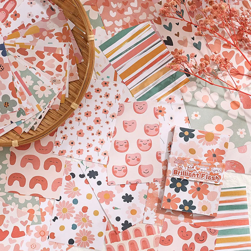 50pcs Vintage Paper Multi Style Deco Retro Stationery Supplies Writing Paper Junk Journal Label Scrapbooking Material Supplie