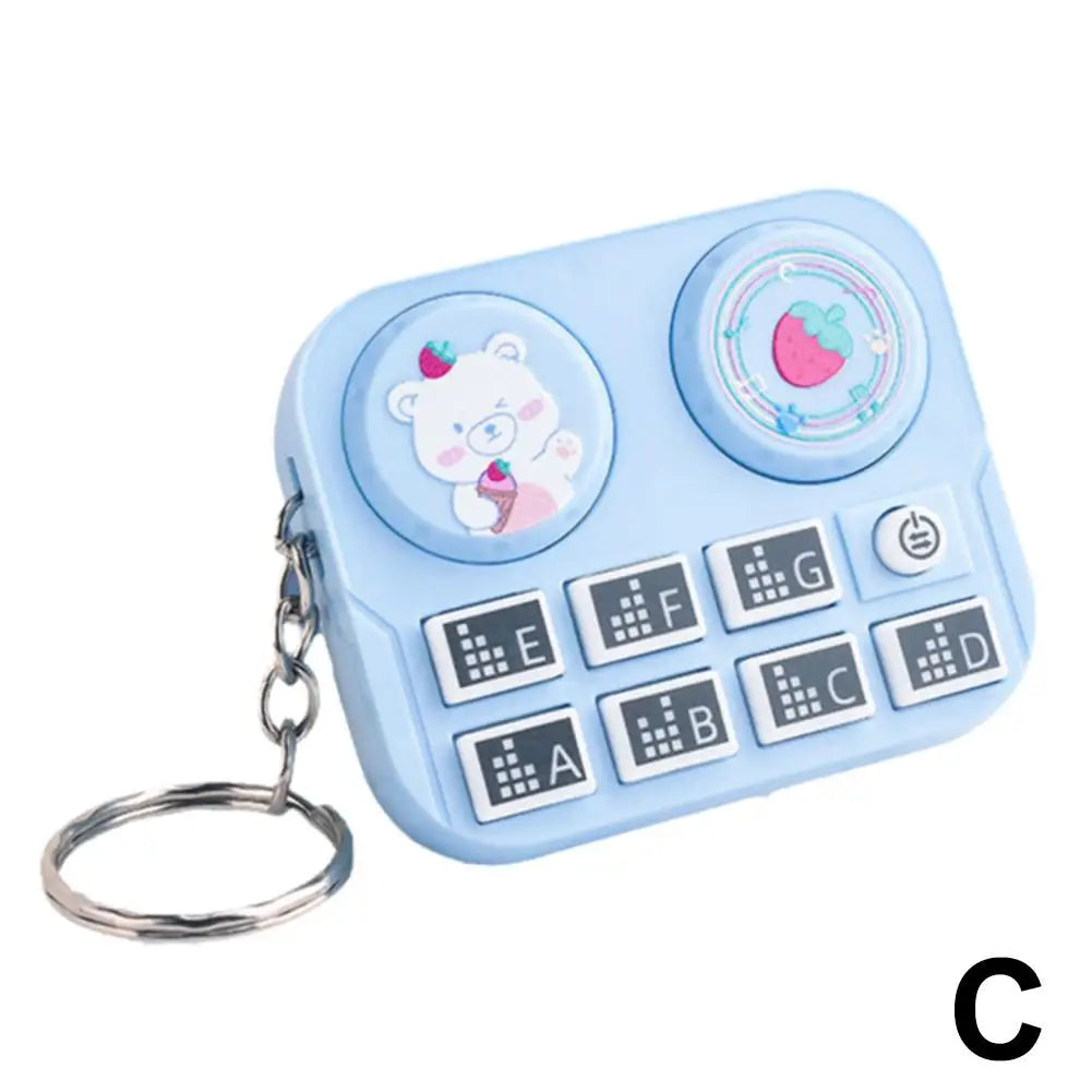 1pc Mini Music DJ Disc Player Keychain Musical Instrument Sound Button Toy Games Children's Educational Toy Bag Pendant Keych