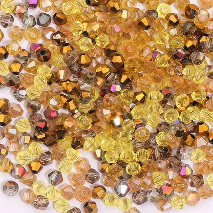 100Pcs 4MM Glass Bicone Shaped Beads Faceted Crystal Beads for Jewelry Making Bracelet Necklace Earrings DIY Beading - 12