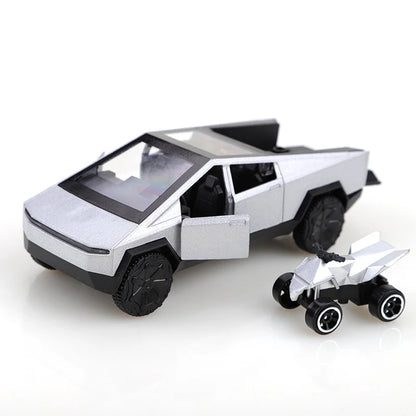 (Bagged) 1:36 Alloy Pickup CyberTruck Pull-Back Car Collection for Boys and Children, One Large and One Small vintage Toy Car