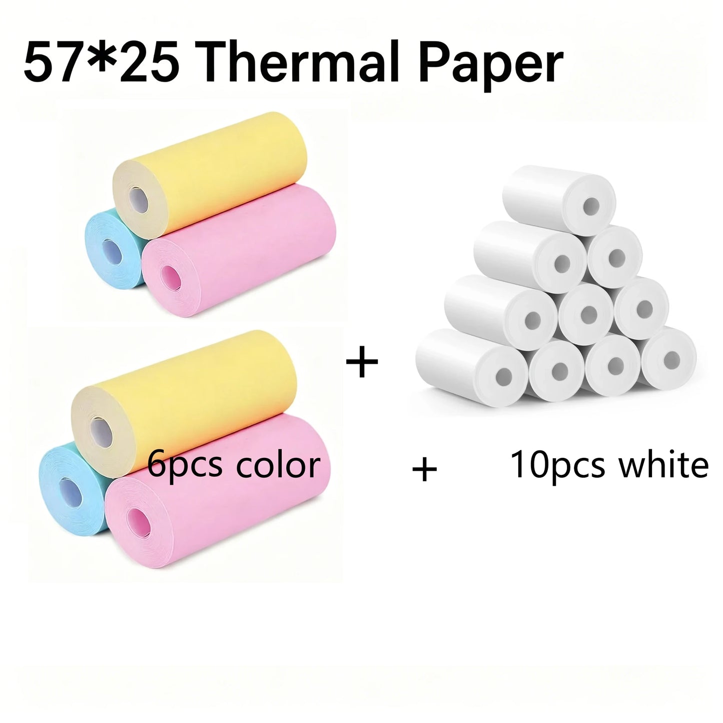 3-20 Rolls 57x25MM Thermal Paper Color Children Camera Instant Print Kids Camera Printing Paper Replacement Accessories Parts