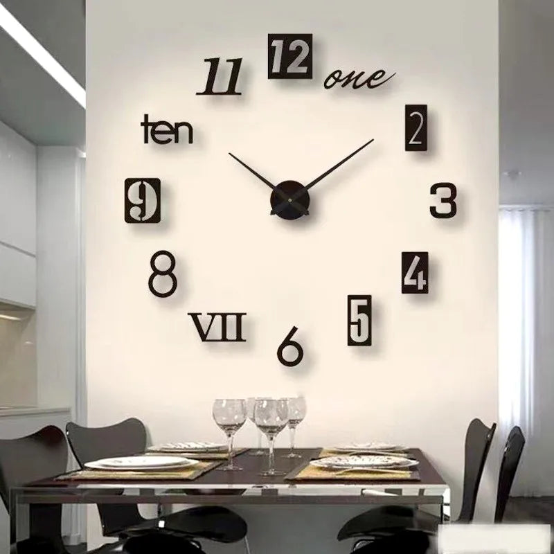 Creative Luminous Silent Wall Clock DIY Living Room Bedroom Three-dimensional Decorative Digital Clock Acrylic Wall Home Deco