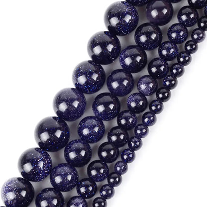 A++ Natural Golden Sandstone & Blue Sandstone & Green Sandstone Loose Beads for Jewelry Making Bracelet DIY Accessori