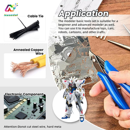 9pcs Model Basic Tools for Gundam Craft DIY Model Car Hobby Building Repairing Assembly Tool Beginner Handmade Scissors Tweez