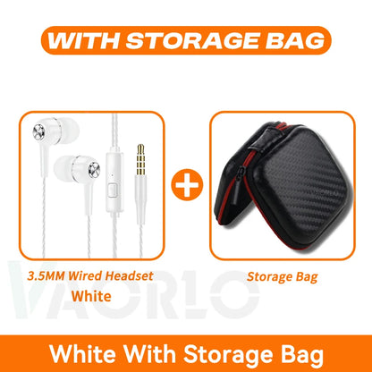 3.5mm Wired Earphone In Ear Headset HIFI Heavy Bass Earbuds Monitor Sports Headset Stereo Music Gaming Headphone With Microph