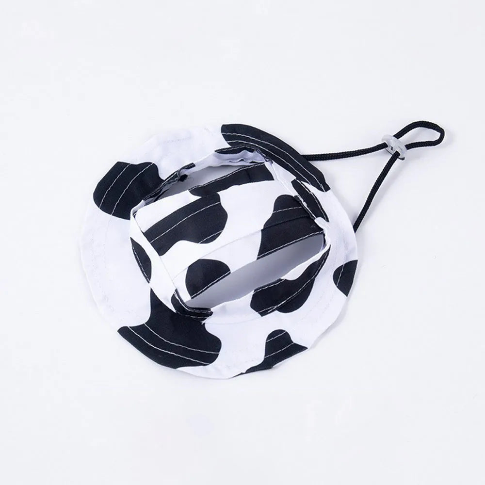 Summer Pet Cat Sun Hat with Ear Holes - Cute Kitten Fisherman Cap for UV Protection, Breathable Outdoor Sunshade Cap for Cats