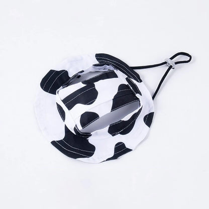 Summer Pet Cat Sun Hat with Ear Holes - Cute Kitten Fisherman Cap for UV Protection, Breathable Outdoor Sunshade Cap for Cats