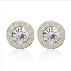 Hoop Earrings for Women Trendy Golden Stainless Steel Earring Jewelry New - D8 Silver