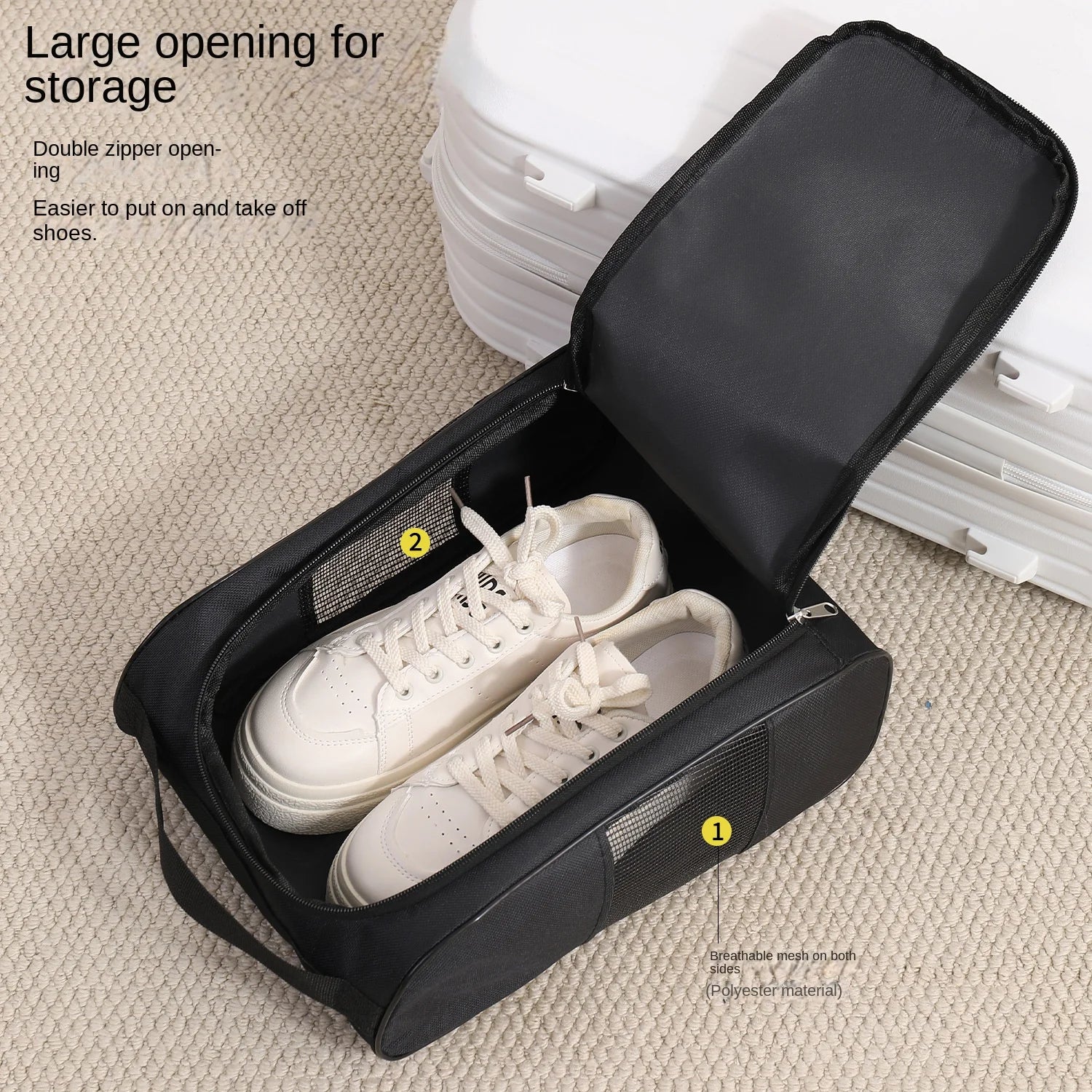 Portable Golf Shoe Bag Oxford Cloth Shoe Carrier Bags Breathable Lightweight Golf Handbag Dustproof Football Tennis Shoe Bag