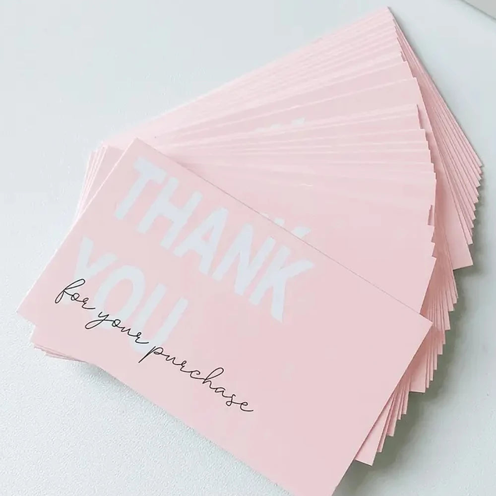 50Pcs Thank You Card Small Business Card Thank You Cards for your supporting Business Package Decoration,Wedding Party Suppli