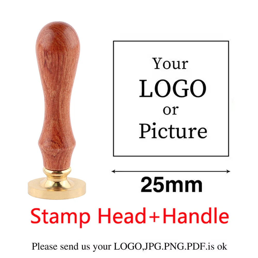 Custom Brass Wax Seal Stamp Personalized LOGO 25/30/40/50mm Round/Square Wax Sealing Head For Wedding Invitation Card Decor S