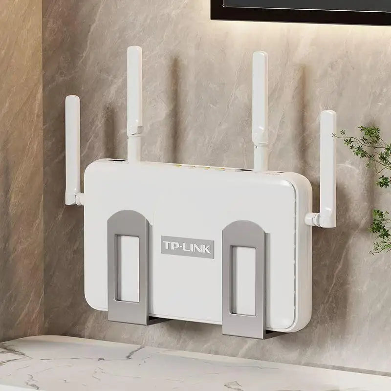 2pcs Home Router Storage Box Wall Artifact Set-top Box Wall-mounted Fixture Support Bracket Wifi Placement Rack For Living Ro