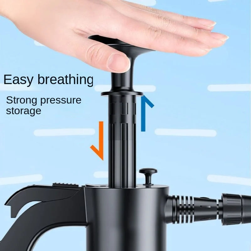 2L Hand Pump Foam Sprayer with 3 Types of Nozzle Hand Pneumatic Foam Cannon Snow Foam Car Wash Spray Bottle Car Window Cleani