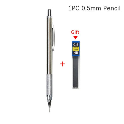 0.5 0.7 0.9 1.3 2.0mm Mechanical Pencil Set Full Metal Art Drawing Painting Automatic Pencil with Leads Office School Supply 