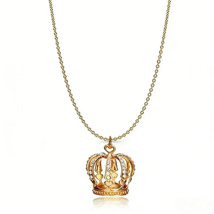 Elegant Crown Pendant Necklace Large Clavicle Chain Sweater Chain Fashion Jewelry Accessory Multiple Colors for Women Girls G