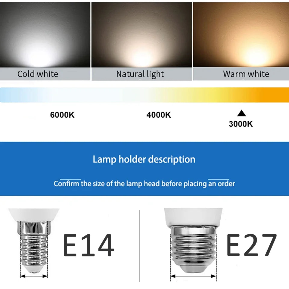 10PCS LED Candle Bulbs Light AC85-265V E14 E27 LED Candle Bulbs LED Ceiling Light Decoration LED Chandelier For Home Living R