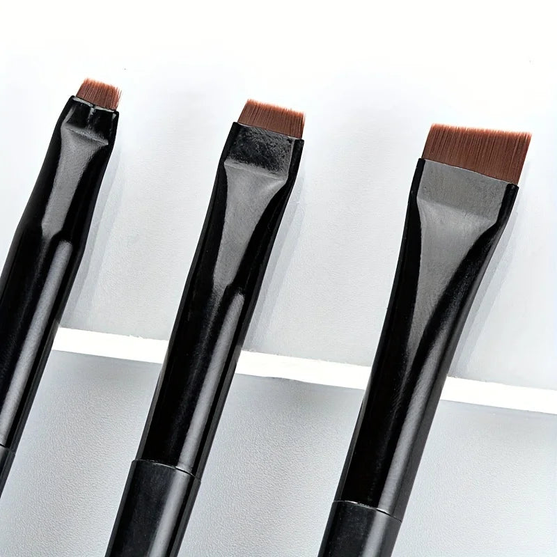 3pcs Makeup Brush Set, Blade Eyeliner Brush Fine Oblique Head Eyebrow Brush Outline Eyeliner Ultra-Thin Eye Shadow Brush Make