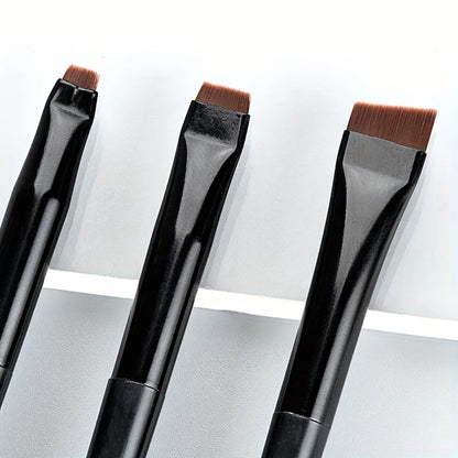 3pcs Makeup Brush Set, Blade Eyeliner Brush Fine Oblique Head Eyebrow Brush Outline Eyeliner Ultra-Thin Eye Shadow Brush Make