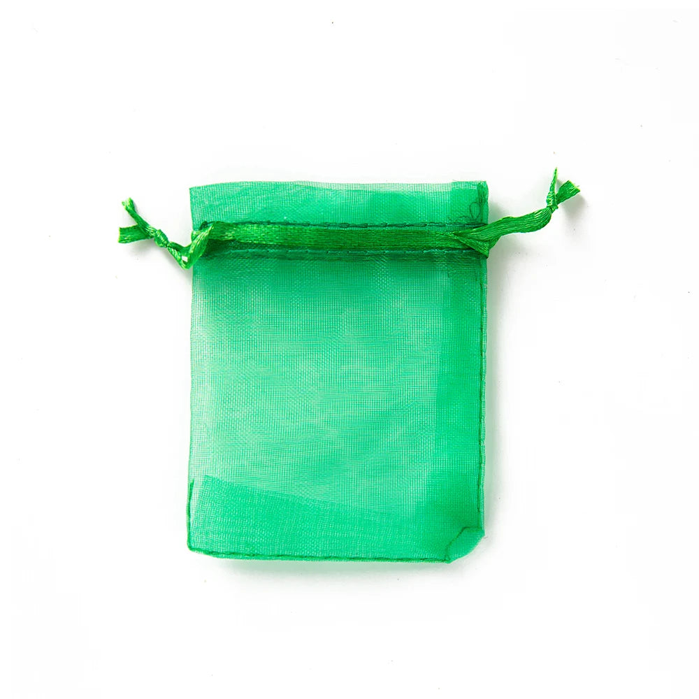50Pcs Sheer Organza Gift Drawstring With Jewelry Pouches Display Packaging Christmas Candy Wedding Party Festival Gauze Bags