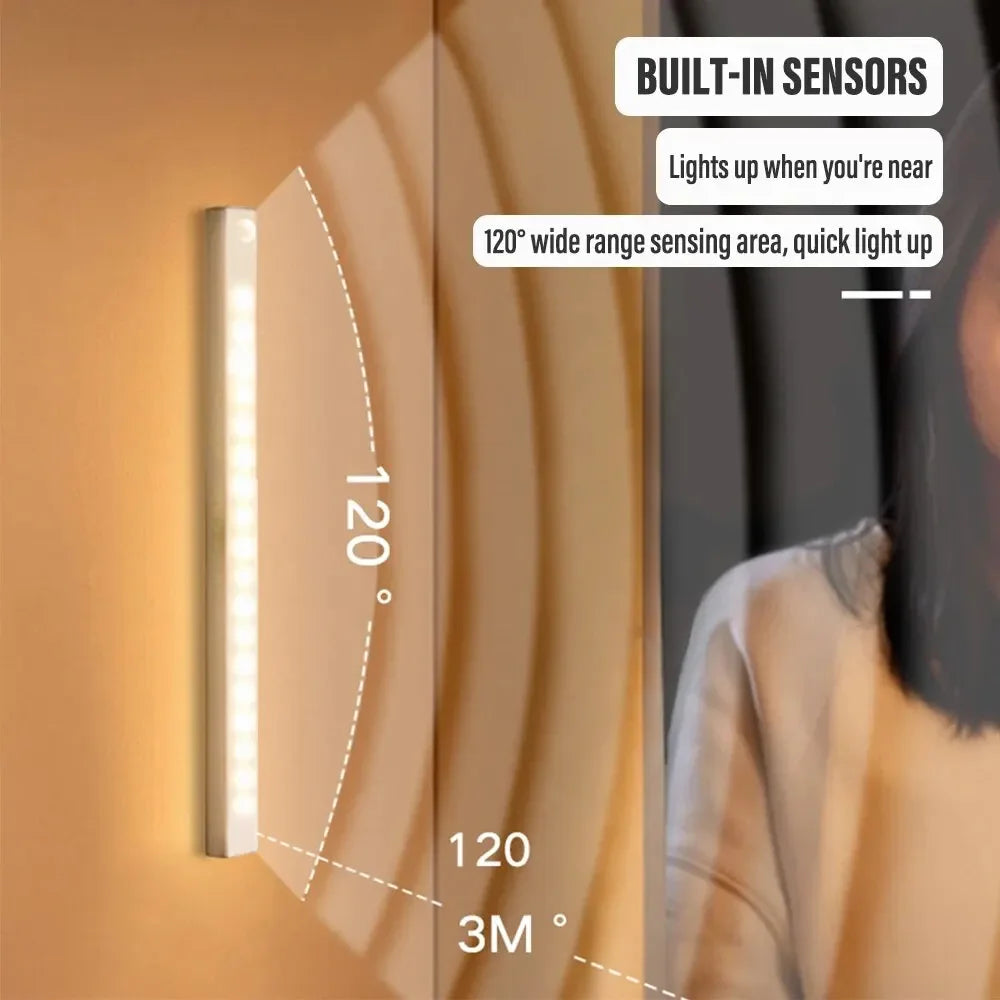 LED Motion Sensor Light Wireless LED Night Light Type C Rechargeable Light
