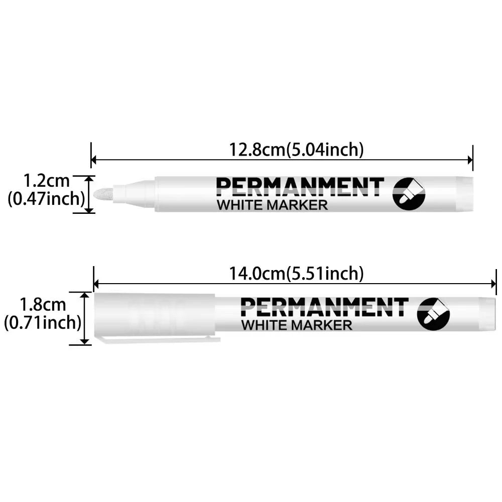 3/6Pcs Art Writing Waterproof White Paint Pen Fine Tip Oil-Based Marker Pen Acrylic Paint Marker Stationery Supplies