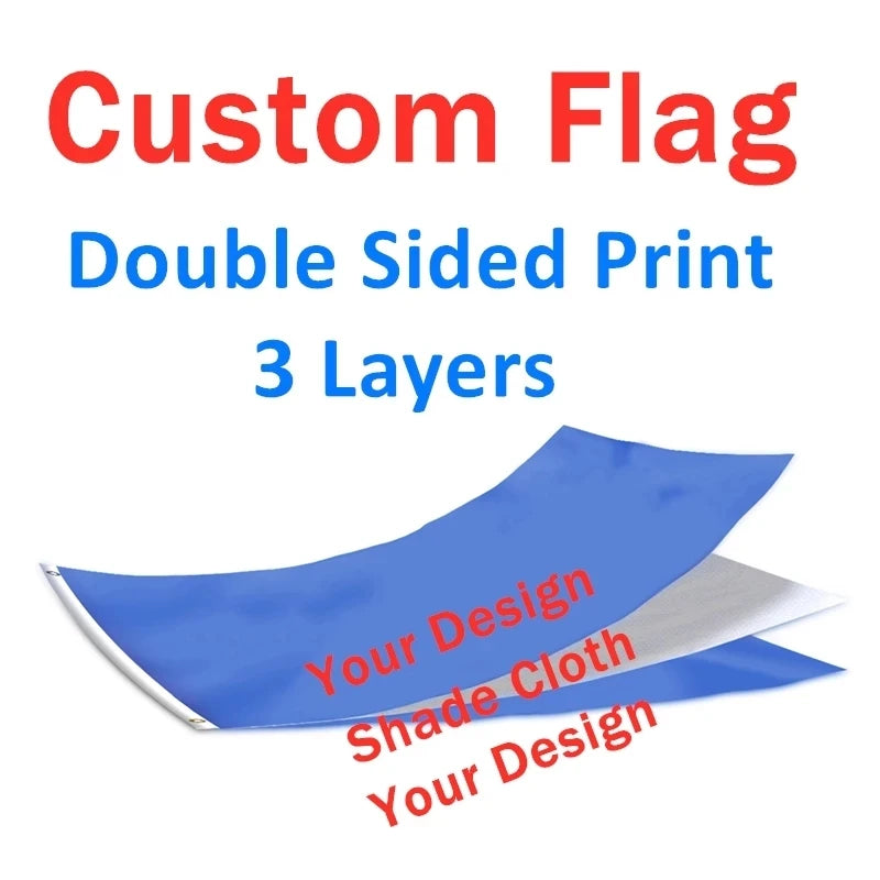 Double Sided Flag Personalized Banner 3 Layers Fabrics Customized Banner Decoration Sports Party Home Indoor Outdoor Outside